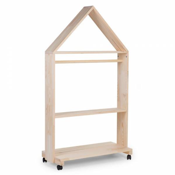 CHILDHOME Open House Cabinet 80x135 + Wheels - Natural