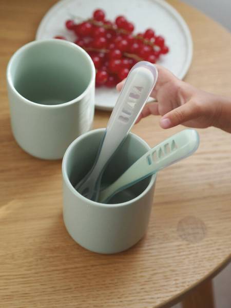 BEABA Spoon for my first meals Set x 2 - Grey/Sage green