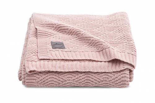 JOLLEIN Blanket 75x100 River Knit -  Plale Pink/Coral Fleece