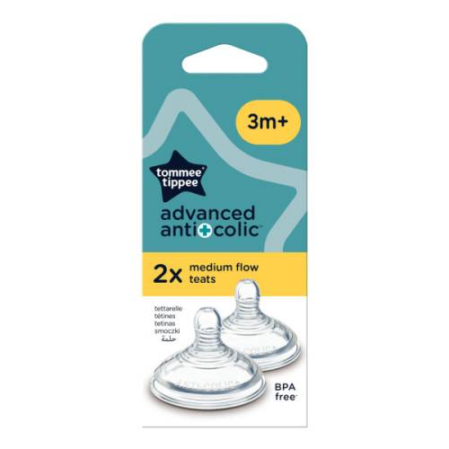 TOMMEE TIPPEE Advanced Anti-Colic Bottle Teats x 2 - Medium Flow