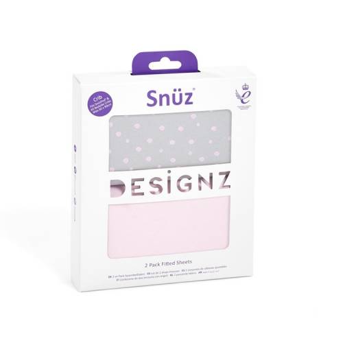 SNUZPOD Bedside Crib 2Pack Sheets - Pink Spot