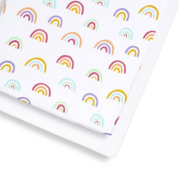 SNUZ Cot Bed 2Pack Sheets - Multi Rainbow