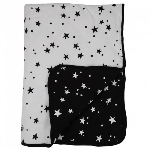 MINENE Reversible Jersey Winter Quilt 85x115 - Black Stars