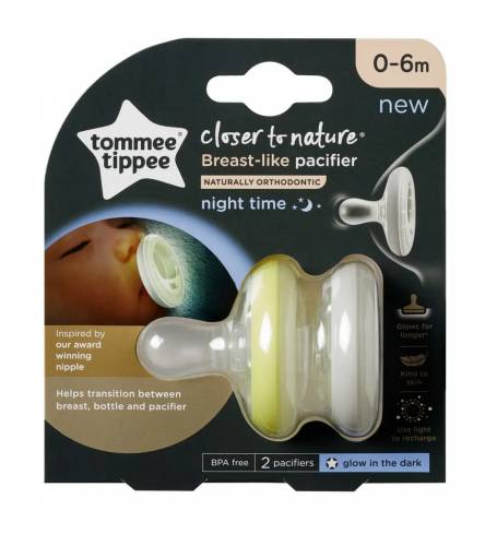 TOMMEE TIPPEE BreastLike Soother Night x2 - 0-6m