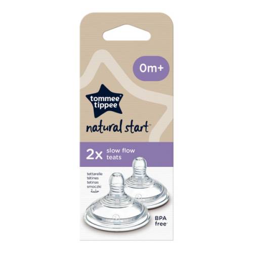 TOMMEE TIPPEE Natural Start Bottle Teats Pack of 2 - Slow Flow