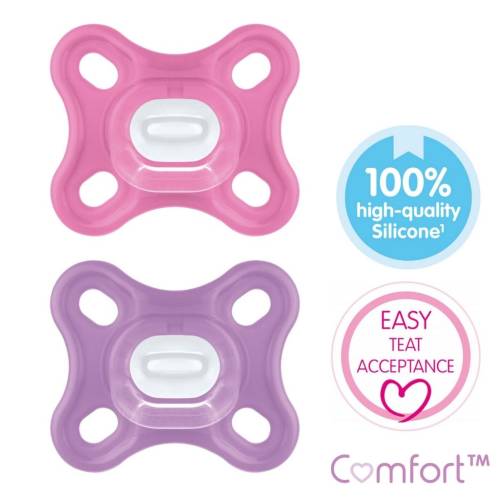 MAM Soother Comfort 0+ Double Pack Girl