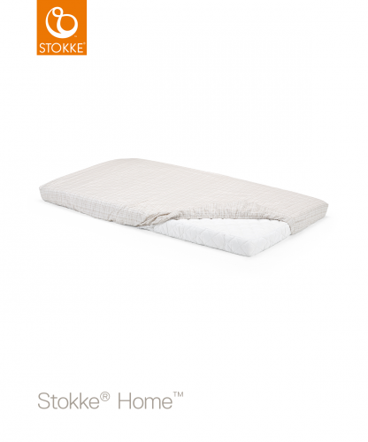 STOKKE Home Bed Fitted Sheet - White/Beige 2pc