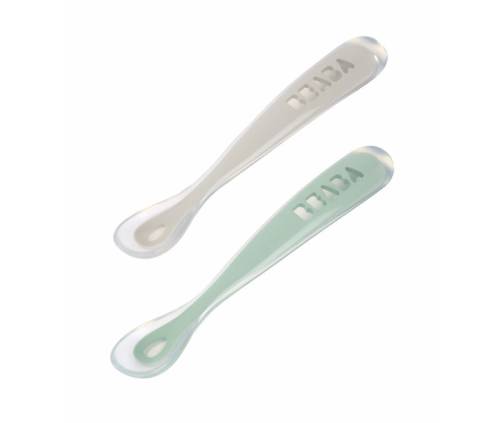 BEABA Spoon for my first meals Set x 2 - Grey/Sage green