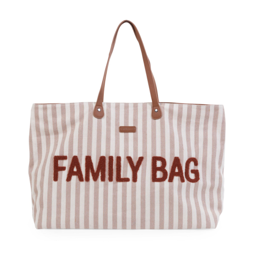 CHILDHOME Family Bag - Stripes Nude/Terracotta