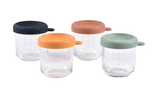 BEABA Food Jar Glass Set of 4x250 ml - Sunrise Colours
