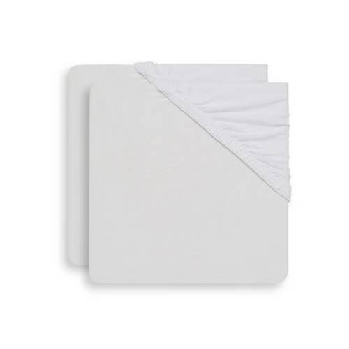 JOLLEIN Fitted Sheet Jersey 60x120 (2pack) - White