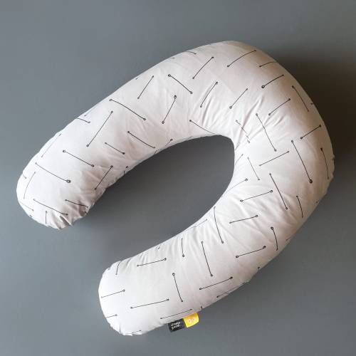 SIMPLY GOOD Nursing Pillow - Grey Stripes on Beige