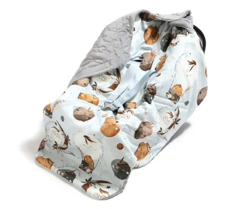 LA MILLOU Car Seat Blanket - Multi Fly me to the Moon Nude