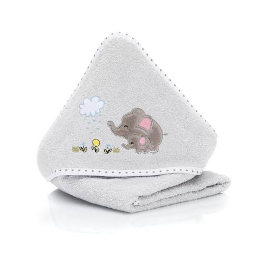 FILLIKID Hooded Towel 75x75cm - Elephant Grey