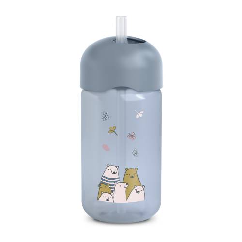 SUAVINEX Straw Bottle 340ml - Bear Blue