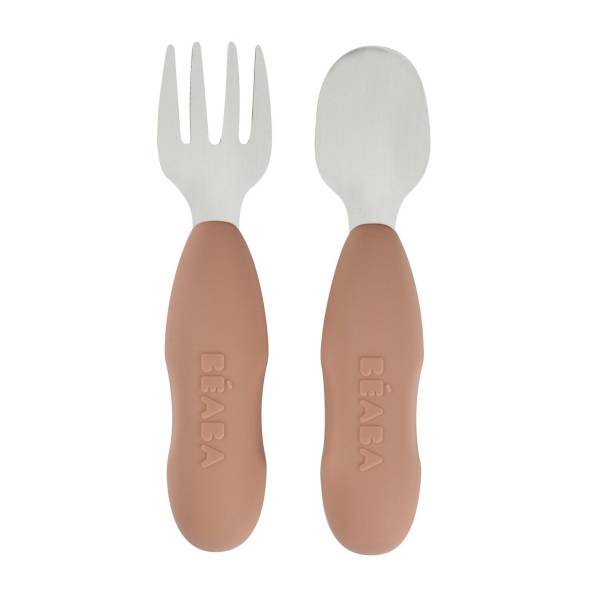 BEABA PreCutlery Stainless Steel Set x2 - Praline