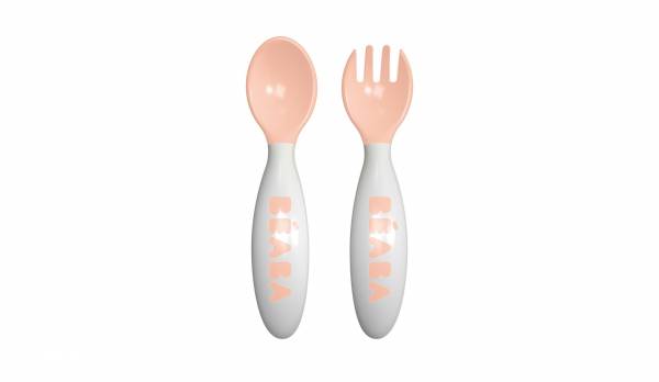 BEABA Ellipse 2nd Age Cutlery - Old Pink