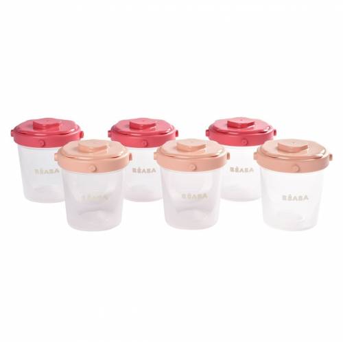BEABA Food Jar Portions Set of 6 200ml - Pink S