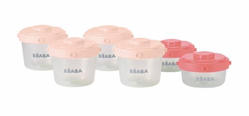 BEABA Food Jar Portions Set of 6  60ml/120ml - Pink