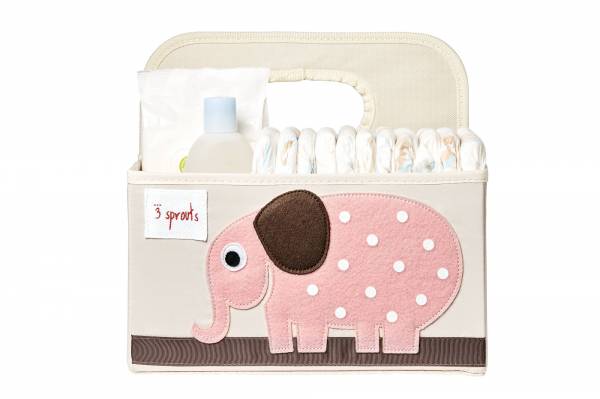 3 SPROUTS Diaper Caddy - Elephant