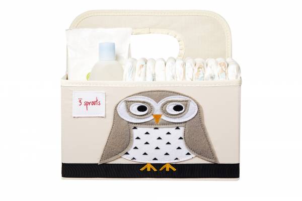 3 SPROUTS Diaper Caddy - Snowy Owl