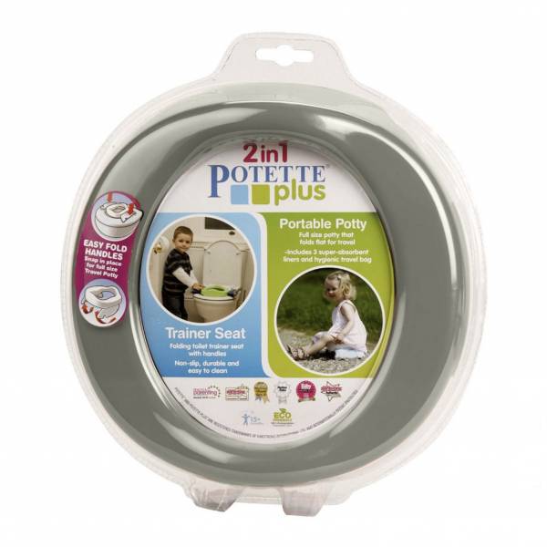 Potette Plus Portable Potty & Toilet Seat - Grey White