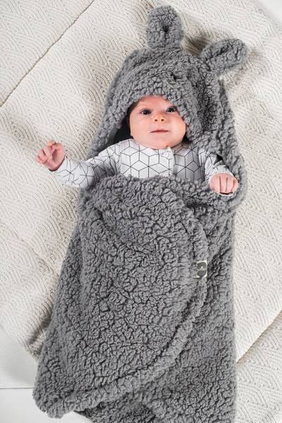 JOLLEIN Wrap Blanket Bunny - Storm Grey