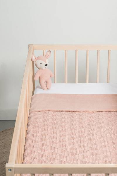 JOLLEIN Blanket 75x100 River Knit/Fleece - Pale Pink