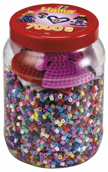 Hama Beads and Pegboards in tub - 7000 beads heart and princess