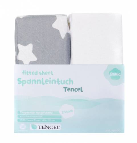 FILLIKID Fitted Sheet 140x70 Tencel - 2 Pack