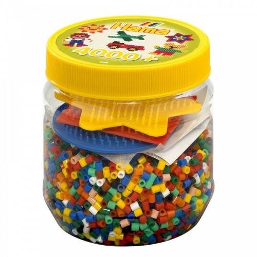 Hama Beads and Pegboards in tub - 4000 beads Yellow