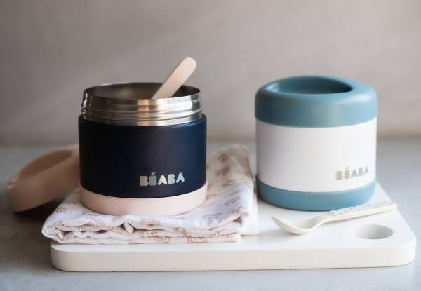 BEABA Thermo Food Jar 500 ml - Baltic Blue/White