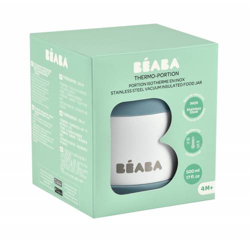 BEABA Thermo Food Jar 500 ml - Baltic Blue/White