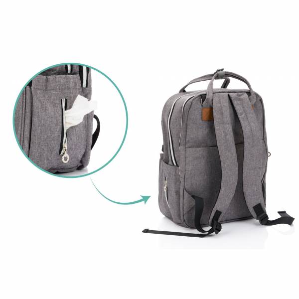 FILLIKID Changing Backpack Rom - Grey Melange
