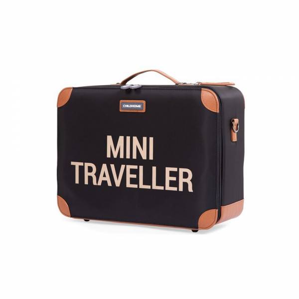 CHILDHOME Mini Traveller Kids Suitcase - Black/Gold