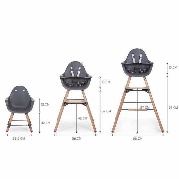 CHILDHOME Evolu 2 High Chair - Natural/Anthracite