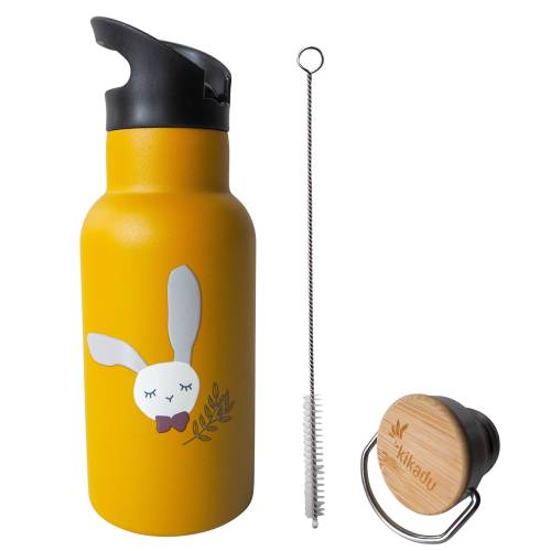 KIKADU Drinking Bottle - Rabbit Mustard