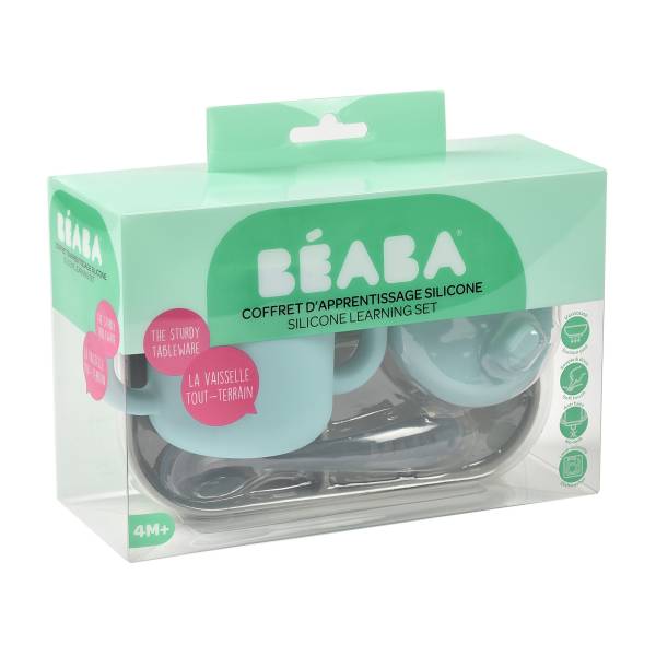 BEABA Silicone Learning Set + Cup - Blue
