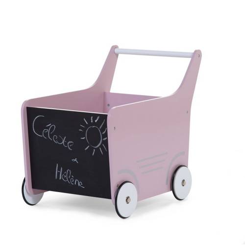 CHILDHOME Wooden Stroller - Soft Pink