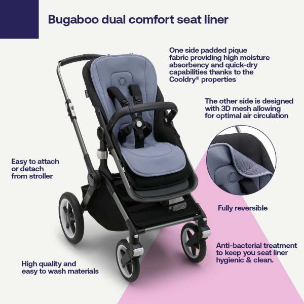 BUGABOO Dual Comfort Seat Liner - Midnight Black