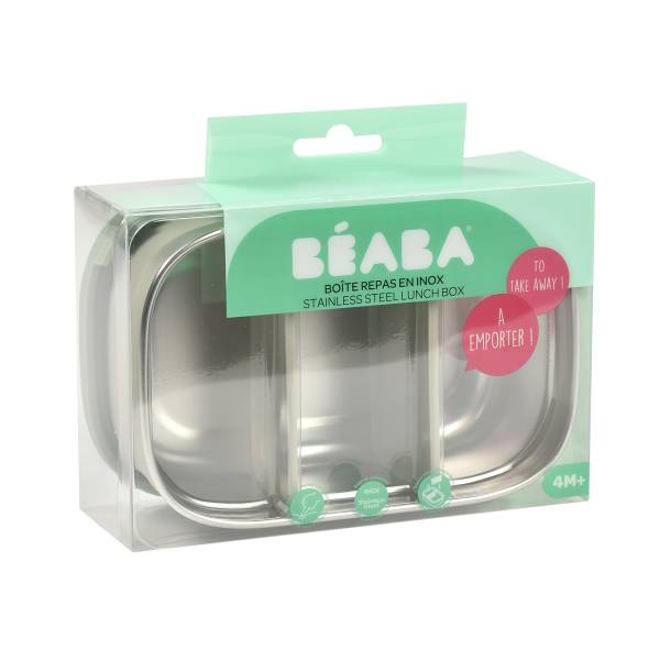BEABA Stainless Steel Lunch Box - Velvet Grey/Sage Green
