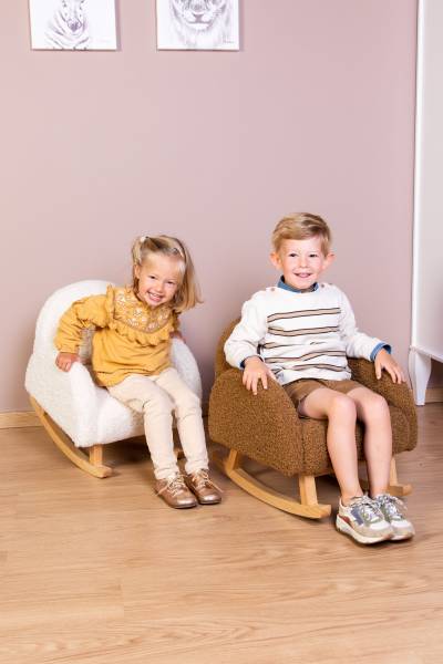 CHILDHOME Kids Rocking Chair - Teddy/Off White