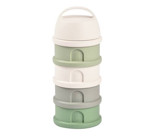 BEABA Milk Container 4 Compartments - Cotton/Sagegreen