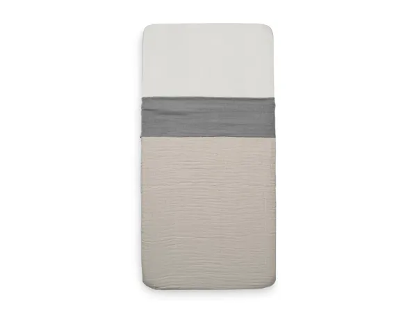JOLLEIN Sheet 120x150 - Wrinkled Cotton Storm Grey