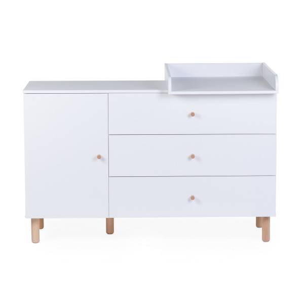 CHILDHOME WONDER Dresser 3 Drawers+1 Door + Changing Unit - White