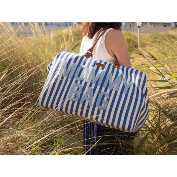 CHILDHOME Mommy Bag - Stripes Electric Blue