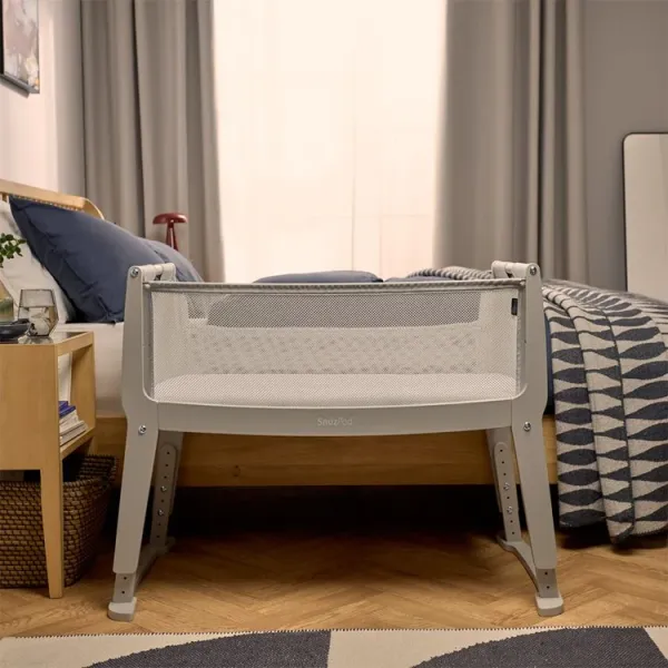 SNUZPOD Studio Bedside Crib - Oslo Grey