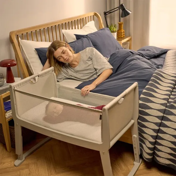 SNUZPOD Studio Bedside Crib - Oslo Grey