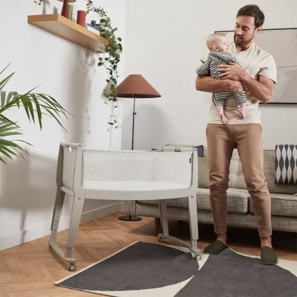 SNUZPOD Studio Bedside Crib - Oslo Grey