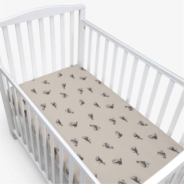 SIMPLY GOOD Sheets 2Pack Crib 50x90 - Monkeys Off White